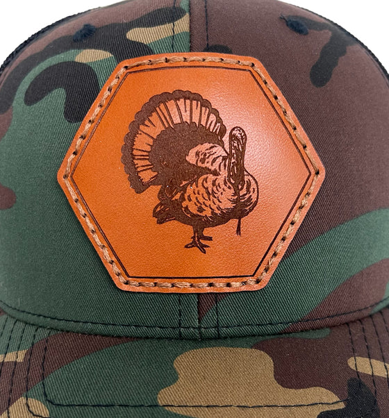 Lather Patch Hat, Snapback Hats, Richardson 112, Hunting Hats, Hunting, Hunting Gear, Hunting Clothing, Leather Patches, Custom Leather Patch Hats, Hunting, Handmade, American Made, Leather, Turkey Hunting Gear, Turkey Hunting, Turkey Hat